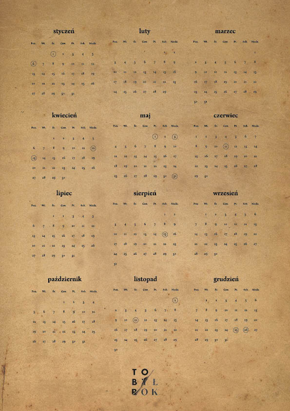 Rewers (kalendarz) karta na urodziny TO BYŁ ROK