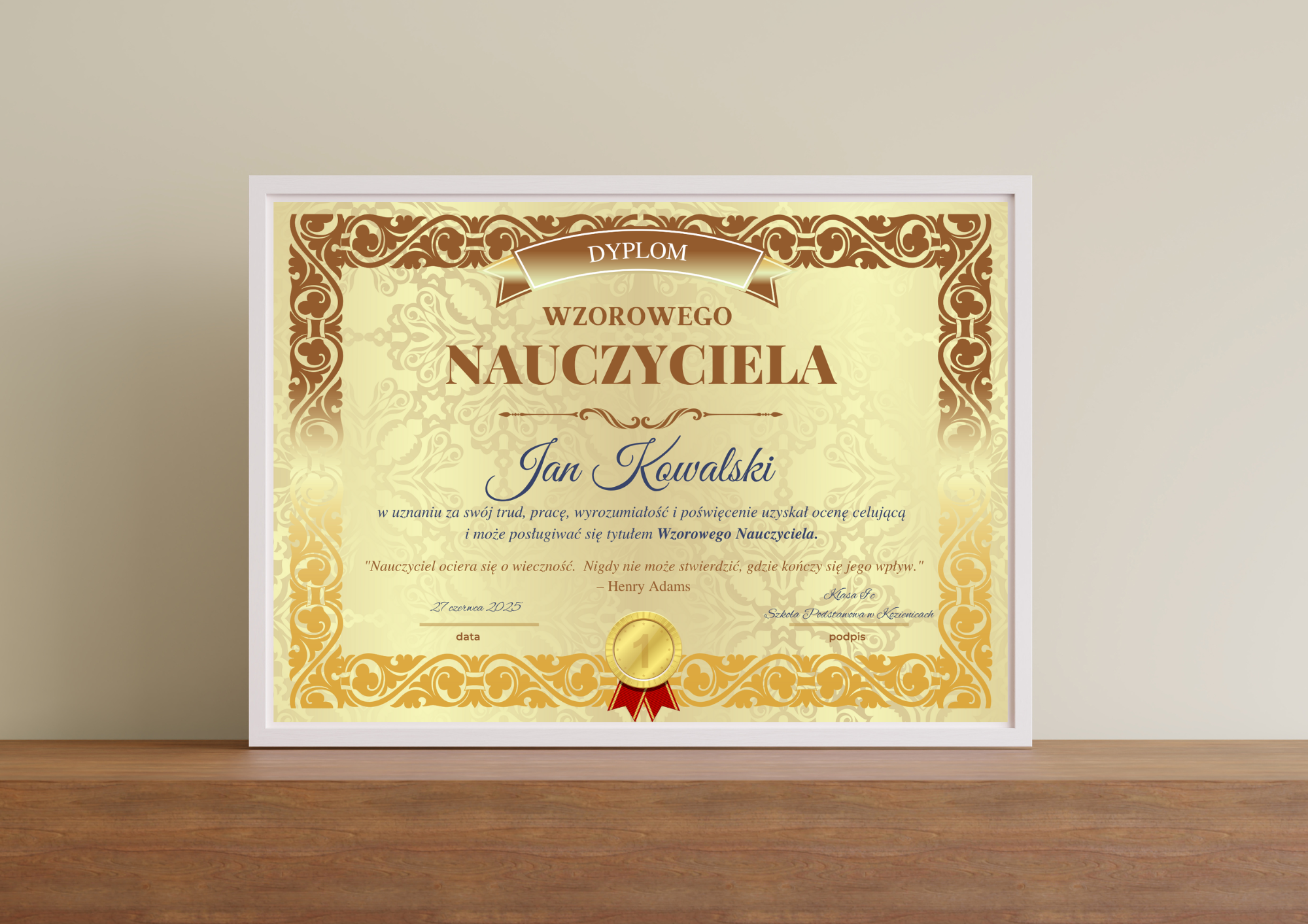 Dyplom dla Nauczyciela - Wzorowy Nauczyciel - obrazek 9