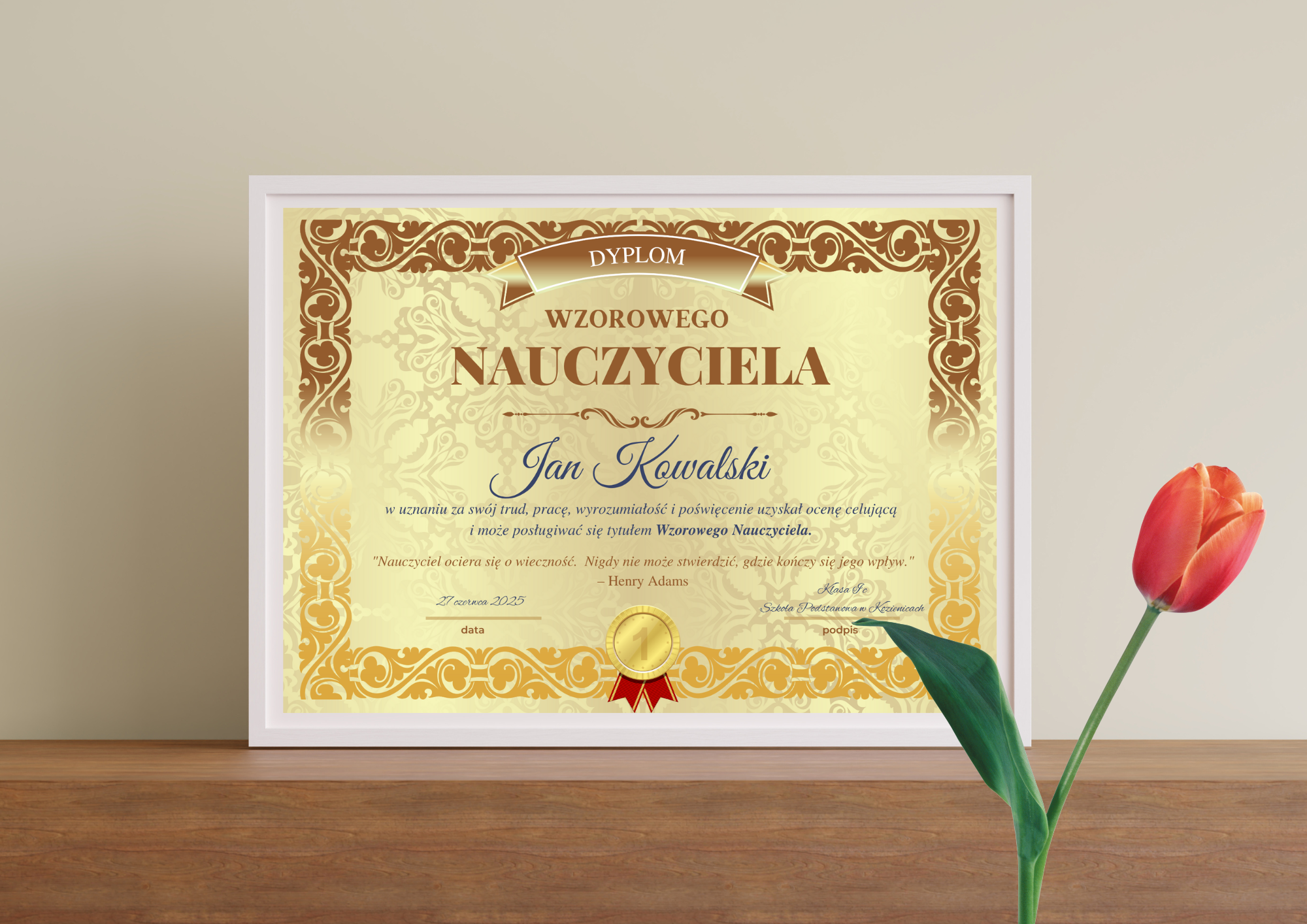 Dyplom dla Nauczyciela - Wzorowy Nauczyciel - obrazek 8