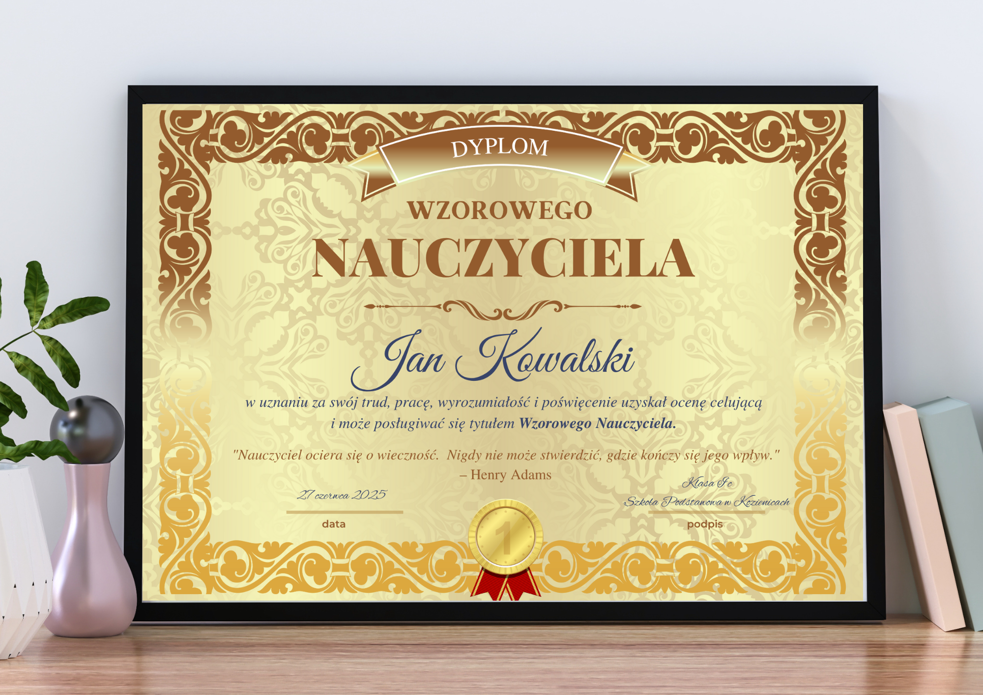 Dyplom dla Nauczyciela - Wzorowy Nauczyciel - obrazek 5