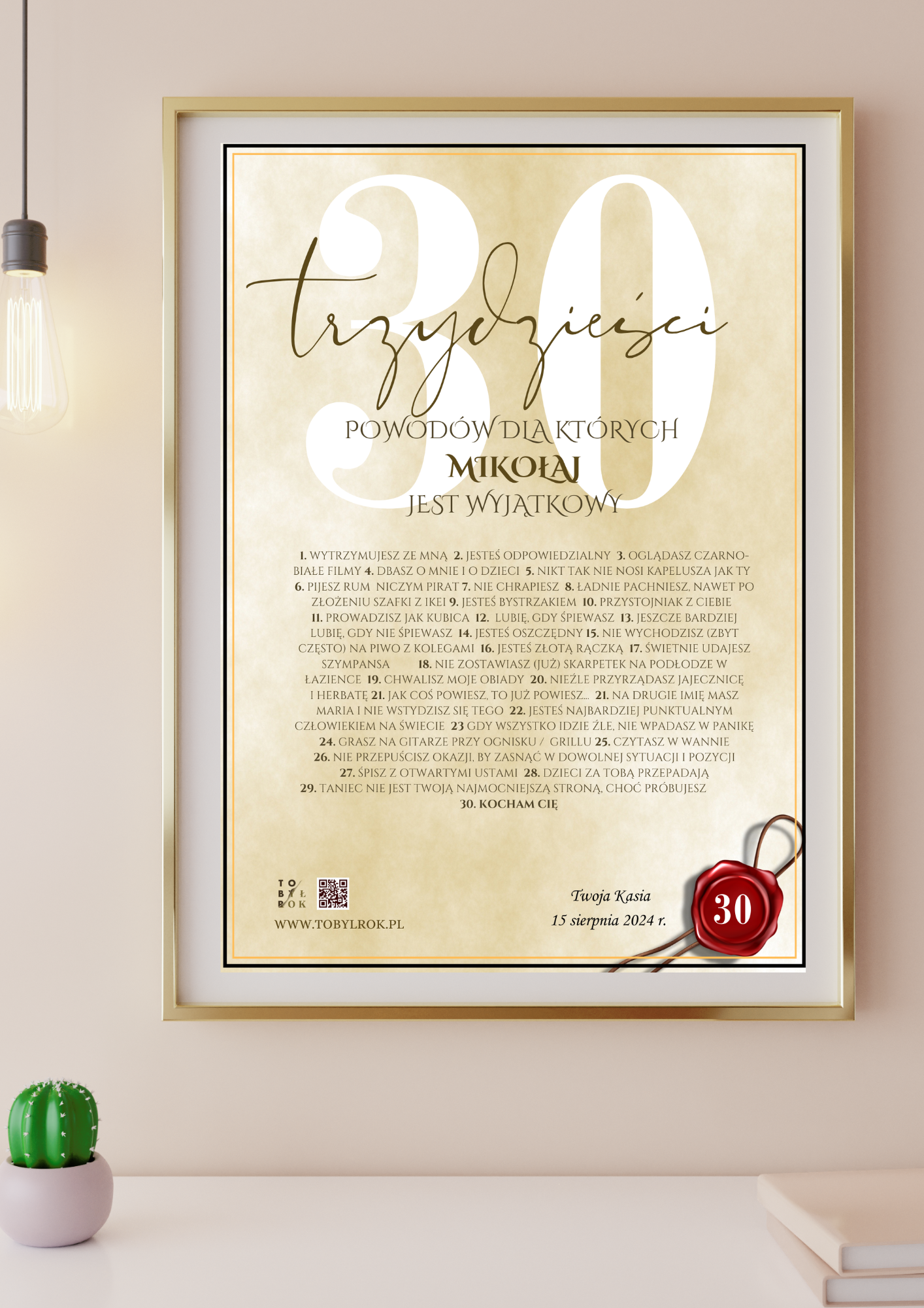 Karta 30 Wyjątkowych Powodów na 30 Urodziny - obrazek 2