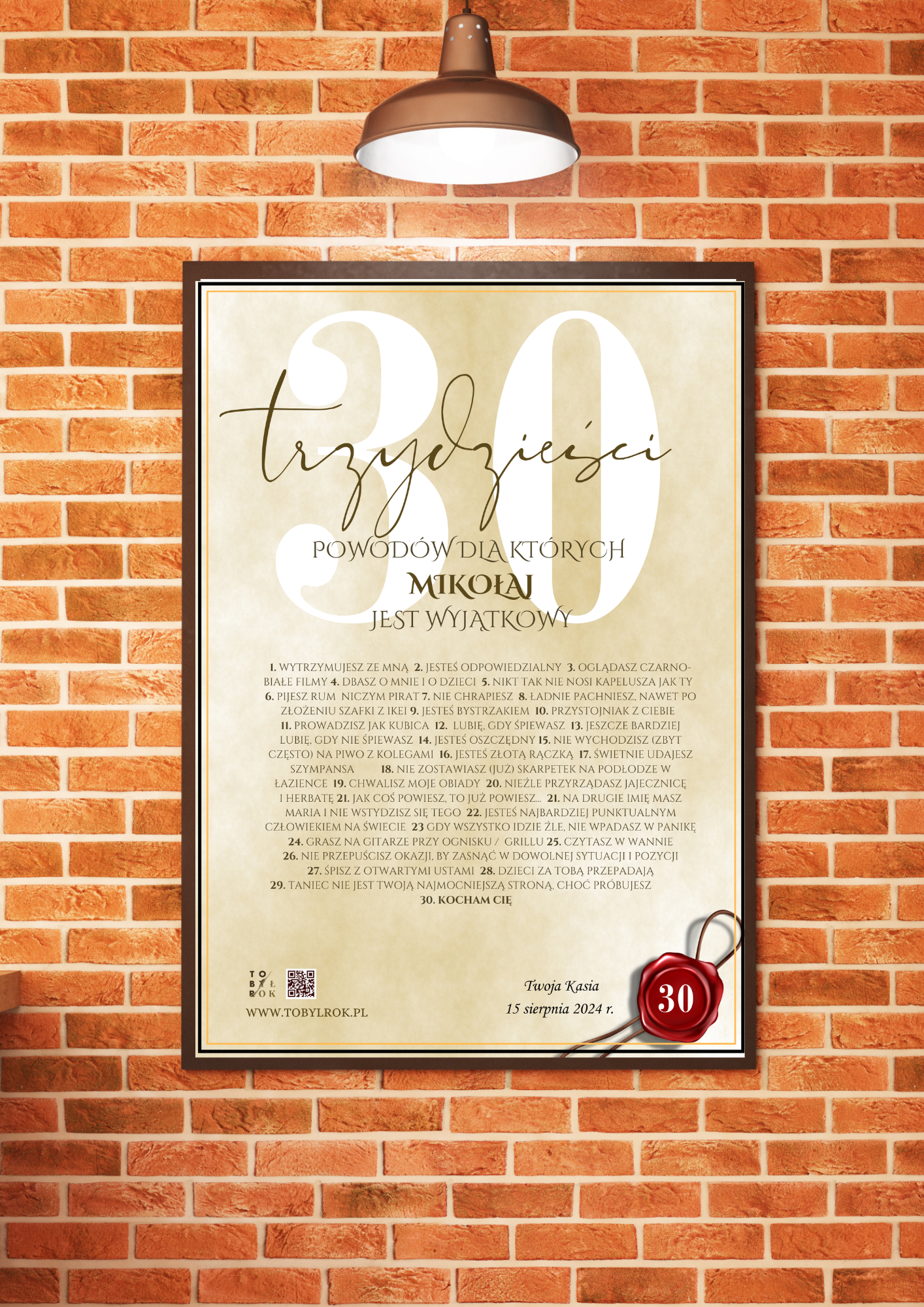 Karta 30 Wyjątkowych Powodów na 30 Urodziny - obrazek 3