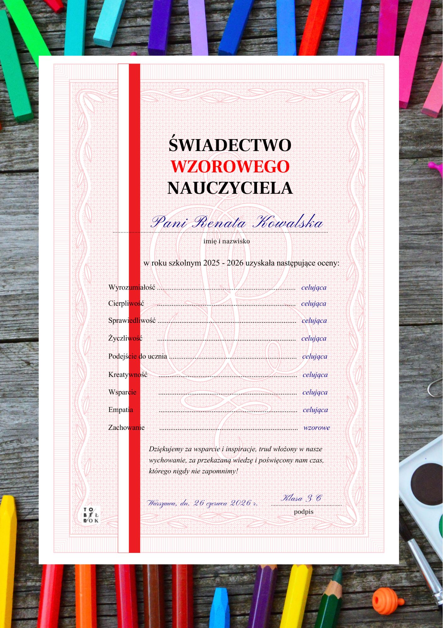 Świadectwo Wzorowy Nauczyciel - obrazek 4