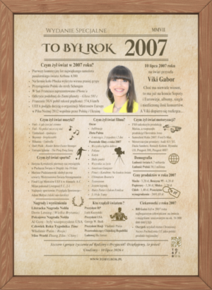 Karta TO BYŁ ROK prezent urodziny