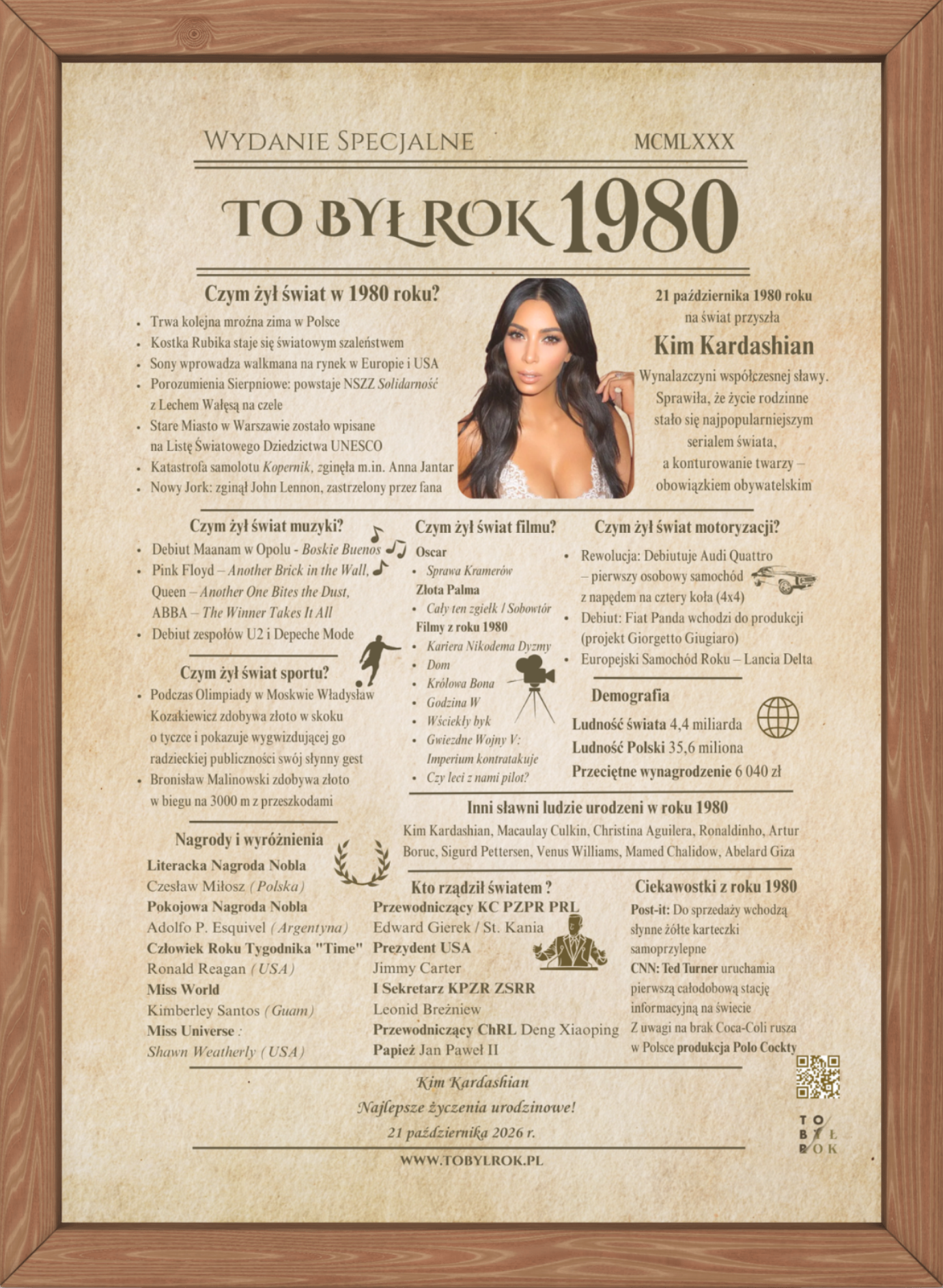 To BYł Rok Prezent karty urodziny kartka