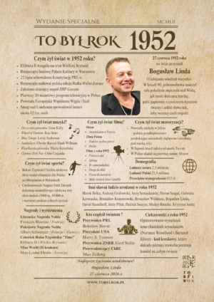Prezent na urodziny – TO BYŁ ROK 1952 | Personalizowana karta